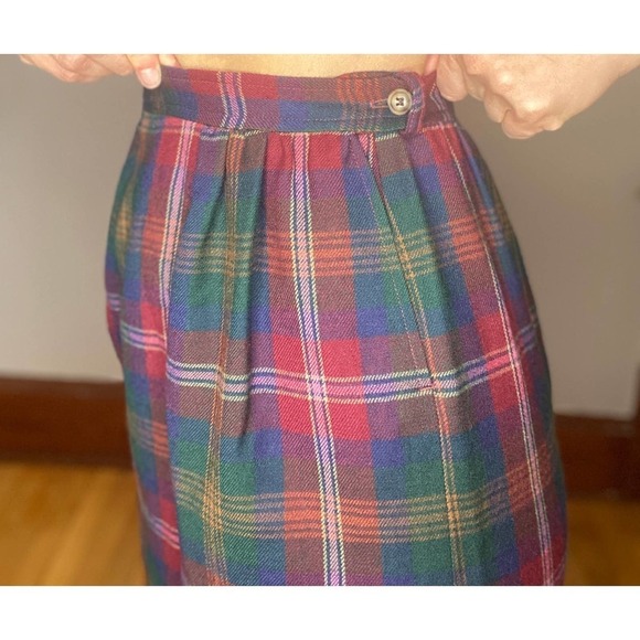 VINTAGE Rainbow Wool Holiday Midi Skirt 10 - Picture 5 of 5